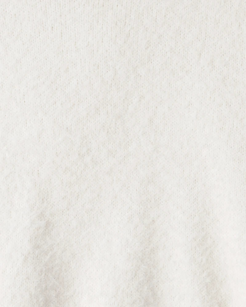 Toddler Girl Brushed Sweater - White