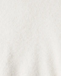 Toddler Girl Brushed Sweater - White