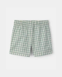 Toddler Boy Gingham Poplin Shorts - Green