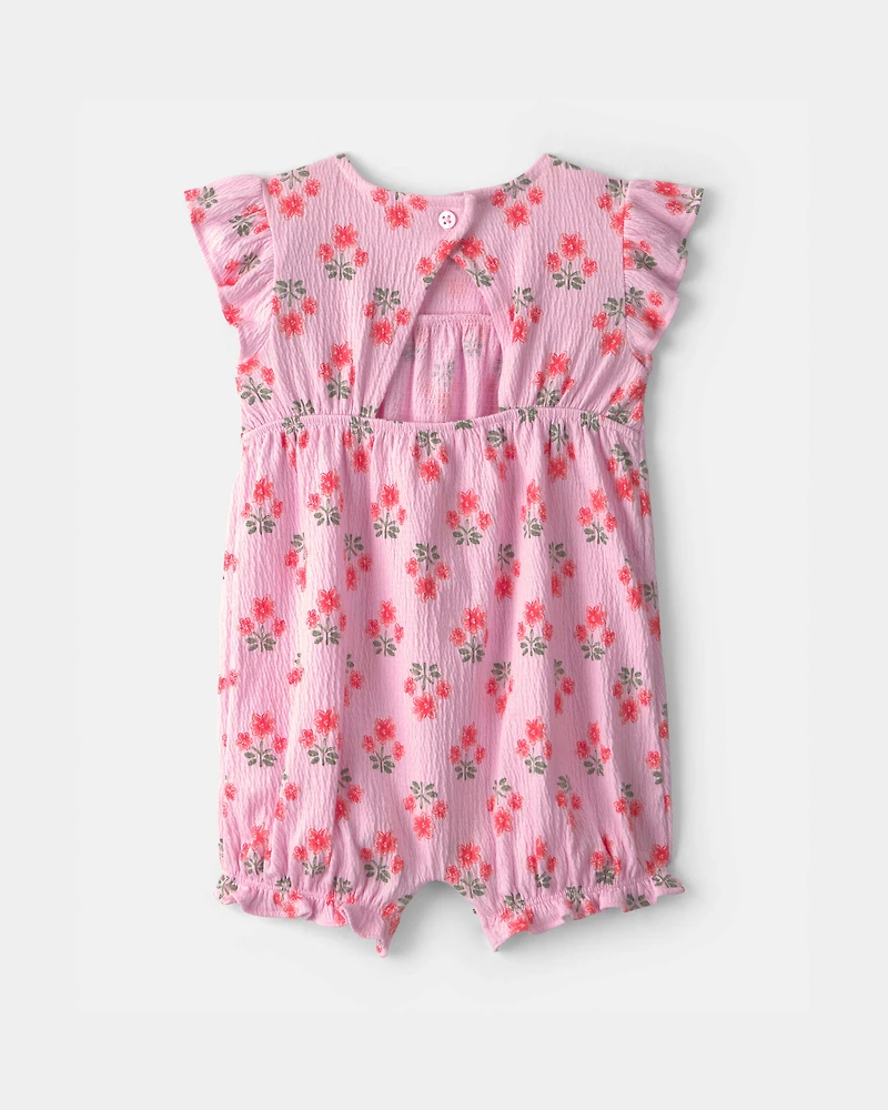 Baby Floral Romper - Pink