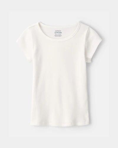 Girls Rib Top - White