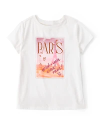 Girls Paris Short-Sleeve Graphic Tee - White