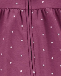 Baby Girl Heart 2-Way Zip Cotton Sleeper Pyjamas