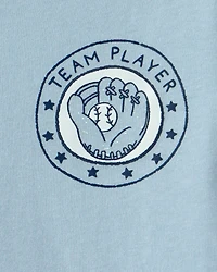 Toddler Boy 'Team Player' Baseball Graphic Tee - Blue
