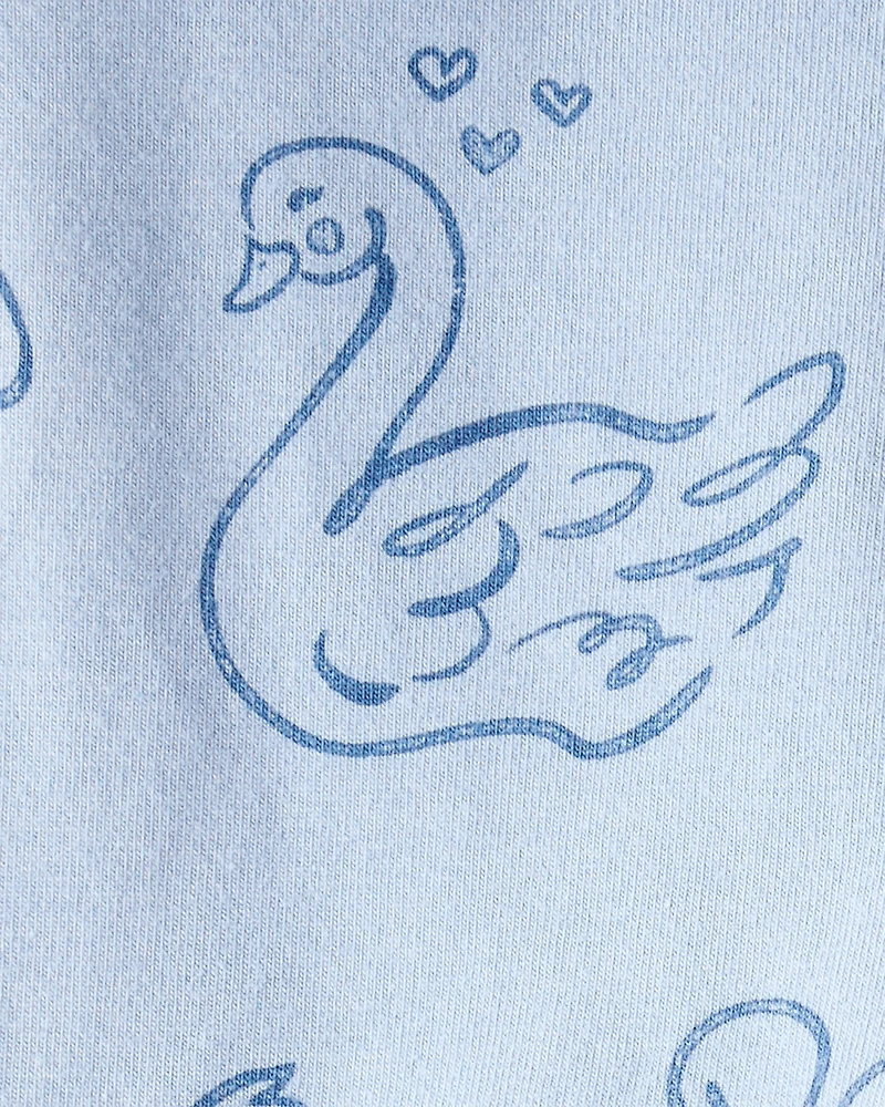 Baby Girl Bow Icon Pull-On Stretch Leggings - Blue