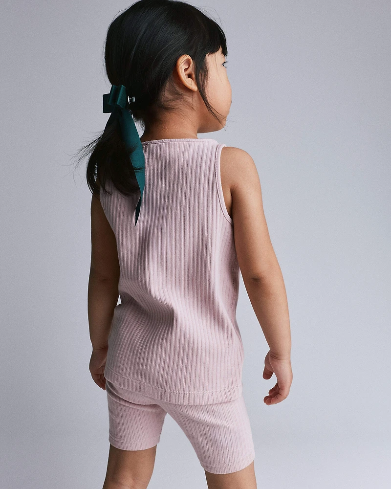 Toddler Girl Brooklyn Bike Shorts - Rose