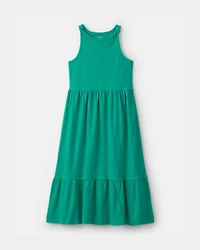 Girls Sleeveless Maxi Dress - Green