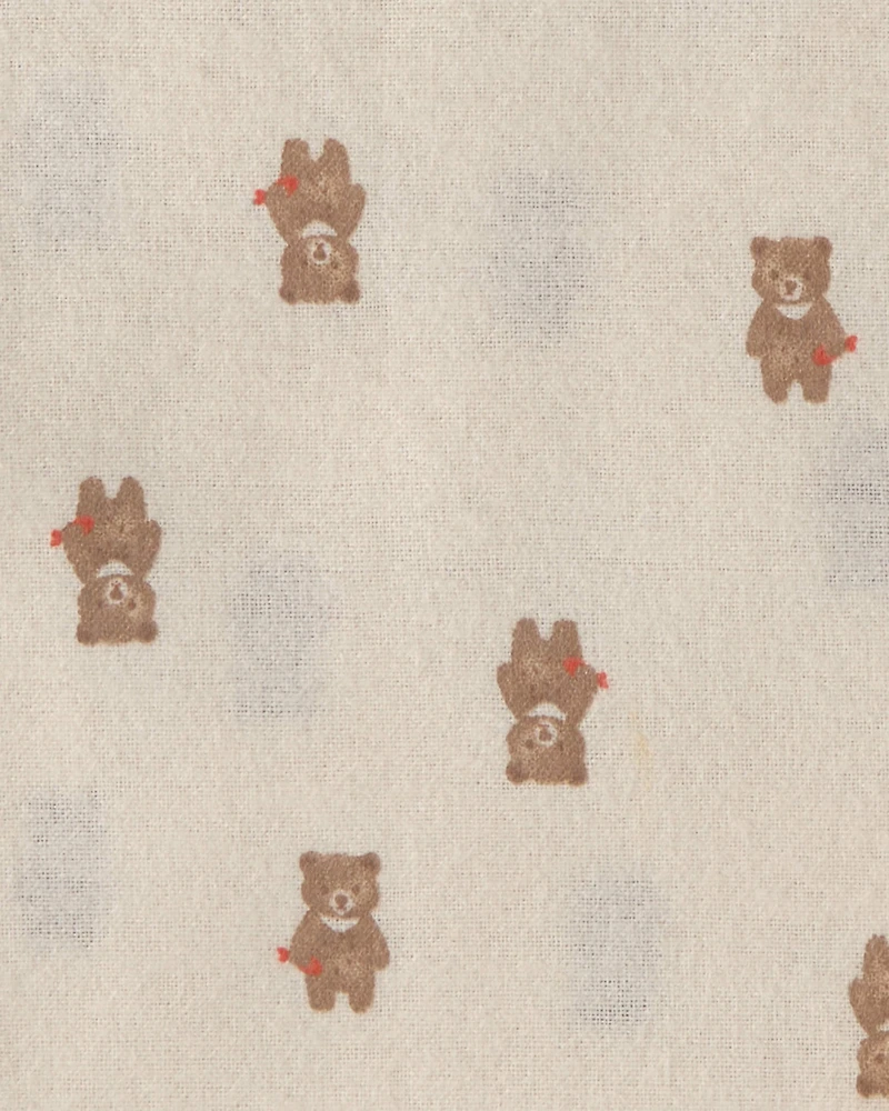 Baby 4-Pack Bear Receiving Blankets - Brown/Ivory