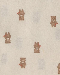 Baby 4-Pack Bear Receiving Blankets - Brown/Ivory