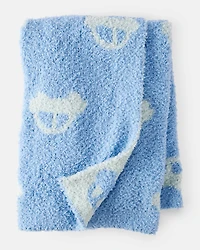 Car Print Plush Blanket - Blue