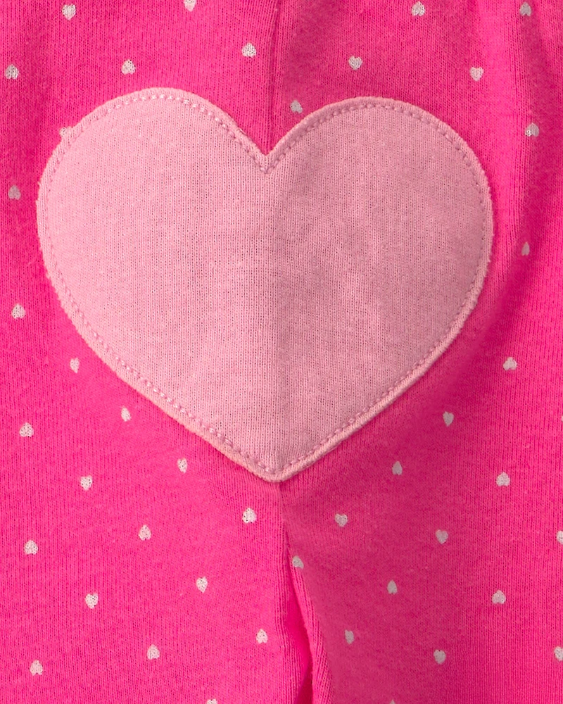 Baby Girl 3-Piece Heart Bodysuit & Pant Set - Pink/Ivory