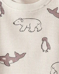 Toddler Waffle Knit Pyjamas Made with Organic Cotton Artic Friends Print