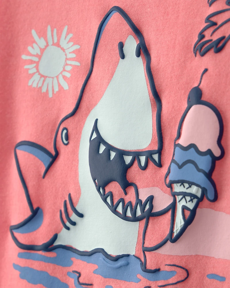 Toddler Boy Shark Graphic Tee - Orange