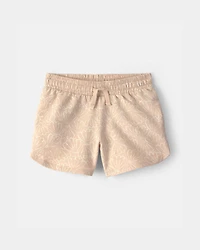 Girls Shell French Terry Shorts - Tan