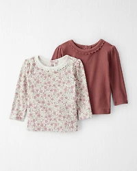 Baby Girl 2-Pack Organic Cotton Ribbed Tees