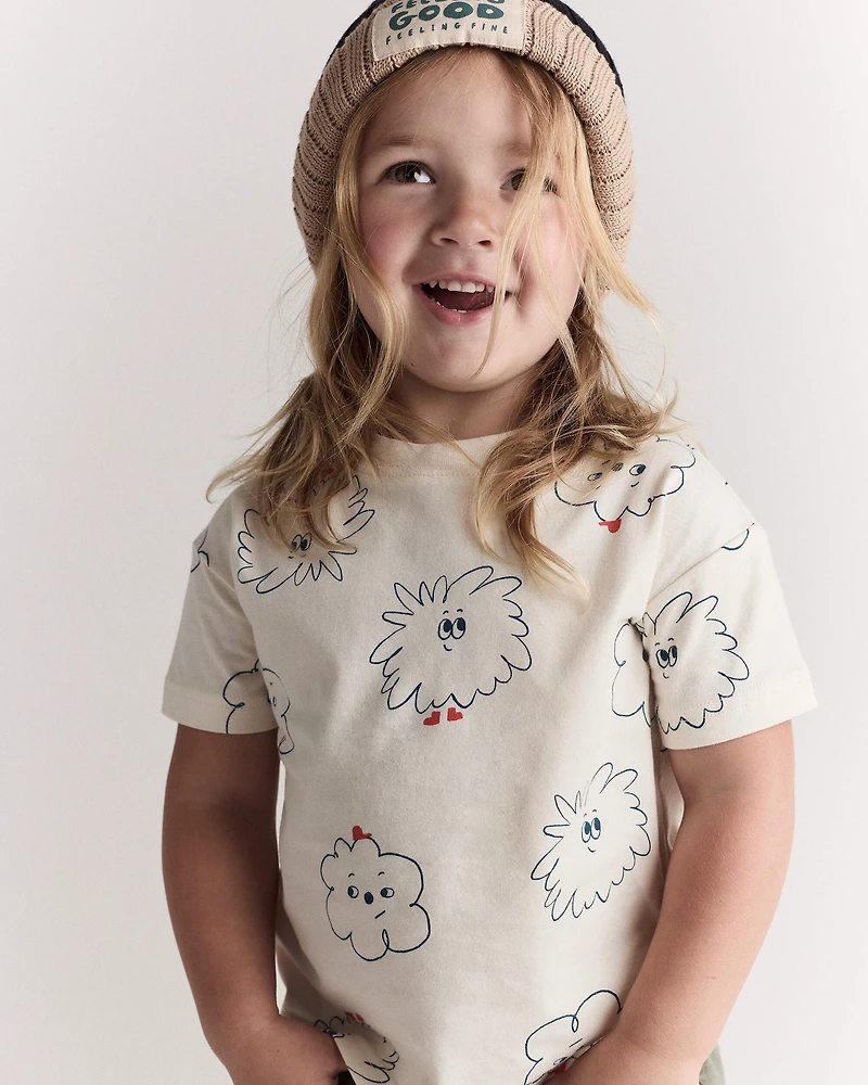 Toddler Squish Short-Sleeve Relaxed Graphic Tee - Cream