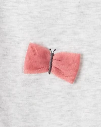 Baby Girl Butterfly Long-Sleeve Bodysuit & Pant Set - Grey/Pink