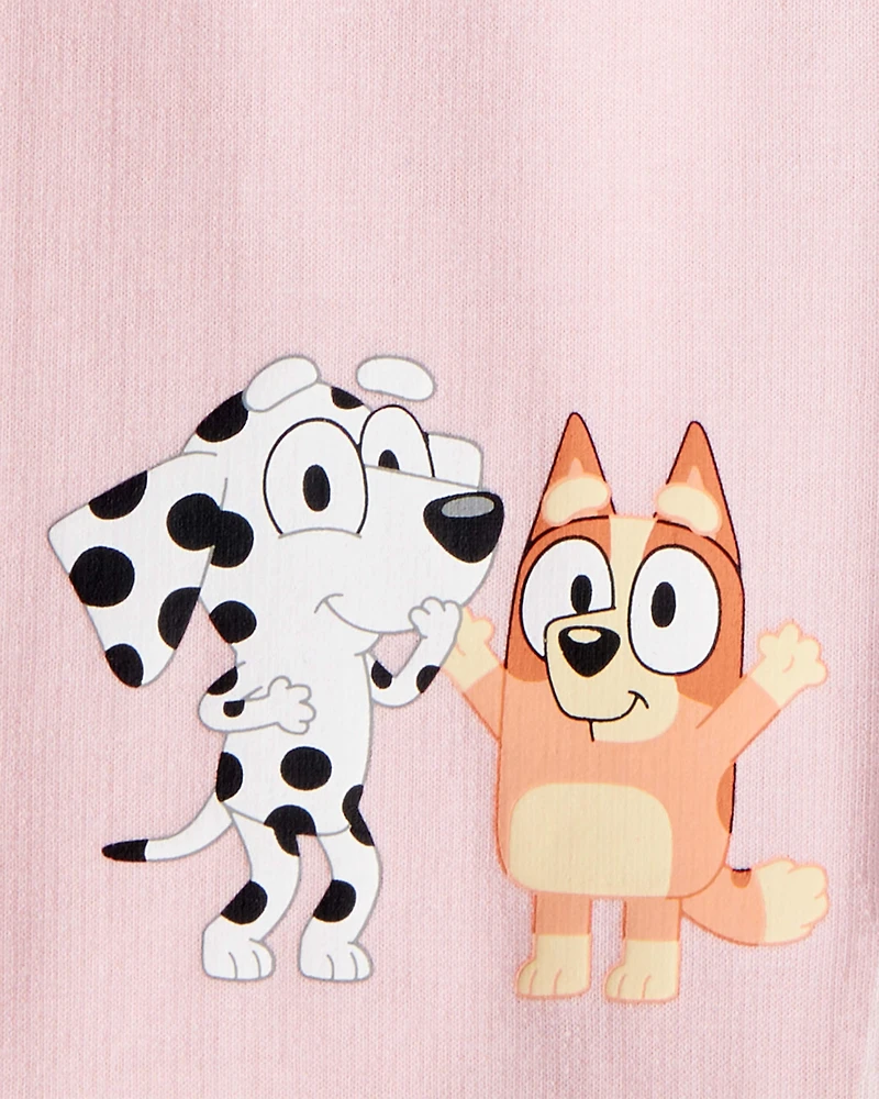 Toddler Girl Bluey French Terry Drawstring Joggers - Pink