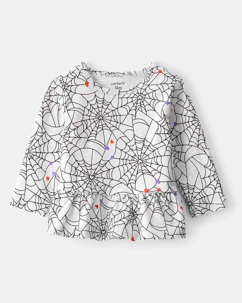 Baby Halloween Spiderwebs Long-Sleeve Tee