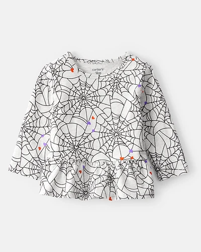 Baby Halloween Spiderwebs Long-Sleeve Tee