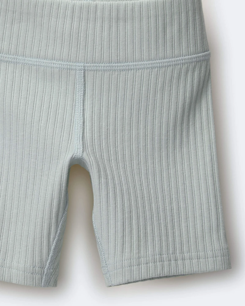 Toddler Girl Brooklyn Bike Shorts - Light Blue