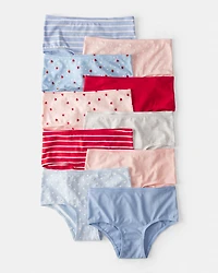 Girls 10-Pack Strawberry Print Bikini Underwear