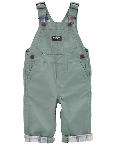 Baby Plaid Lined Lightweight Canvas Overalls