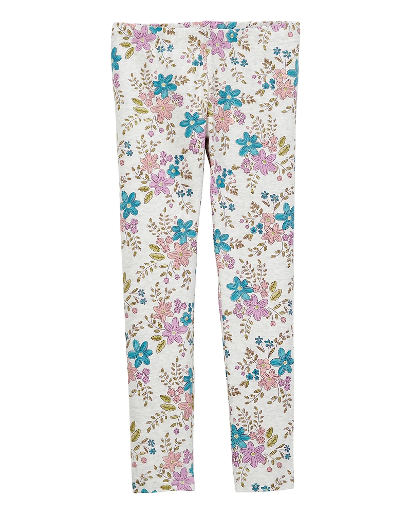 Kid Floral Stretch Leggings - Multi