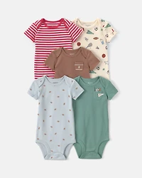 Baby Boy 5-Pack Football Multipack Bodysuits