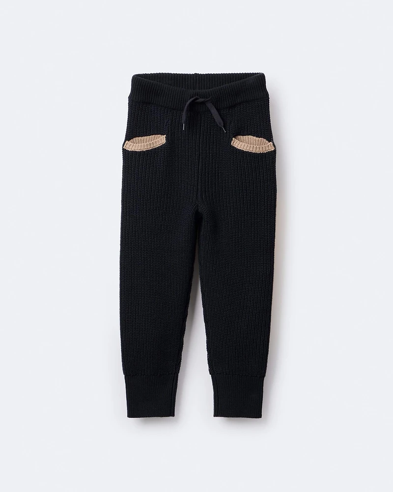 Toddler Sweater Jogger Pant - Black