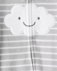 Baby Cloud Print Loose Fit Sleeper - Grey