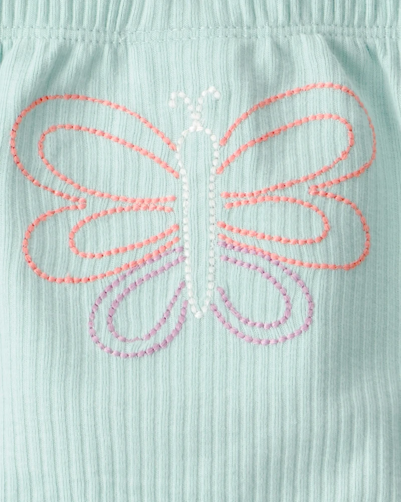 Baby Girl 3-Piece Butterfly Bodysuits & Pant Set - Blue/White