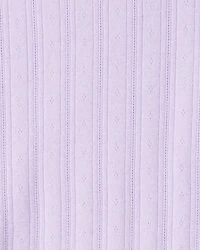 Girls Pointelle Long-Sleeve Top - Purple