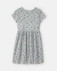 Girls Floral Short-Sleeve Dress
