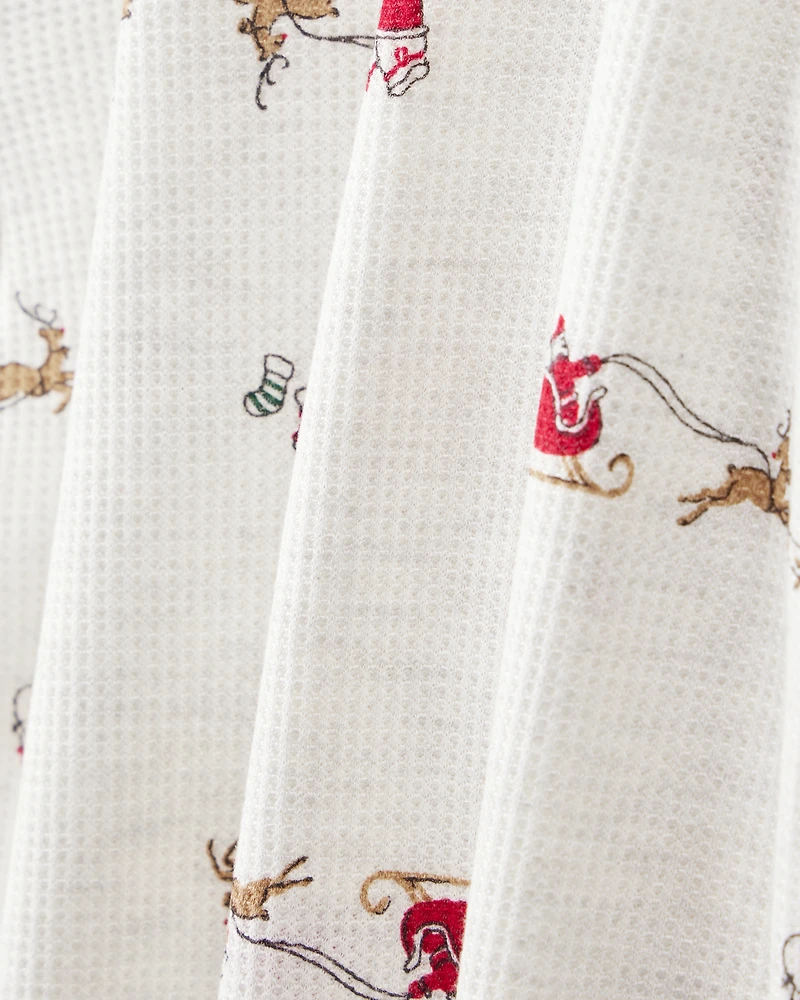 Kid Santa Sleigh PurelySoft Long-Sleeve Snug Fit 2-Piece Pajamas - Grey