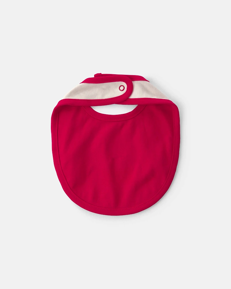 Baby 'Baby's First Christmas' Bib - Red/Cream