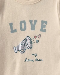 Baby Girl 2-Piece 'Love My Home Team' Long-Sleeve Bodysuit & Tulle Pant Set - Blue
