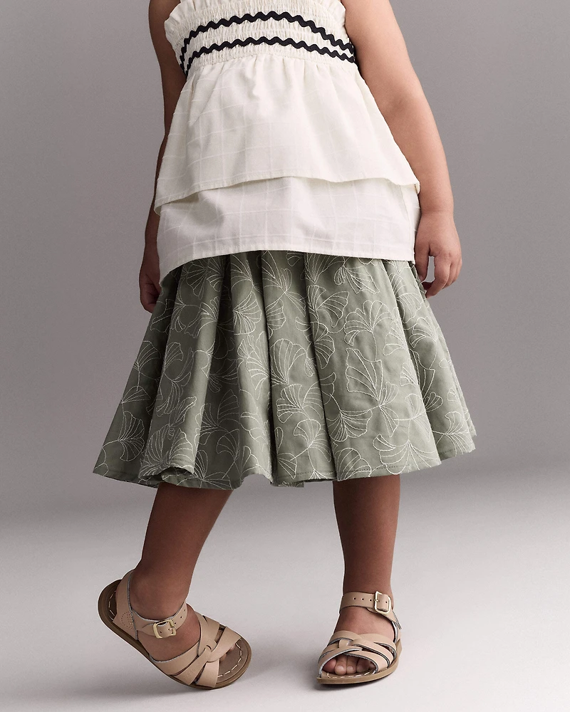 Toddler Girl Avenue Twirl™ Midi Floral Print - Green