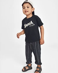 Toddler 'Beach Snacks' Graphic Tee - Black