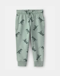 Toddler Boy Dinosaur French Terry Jogger - Green