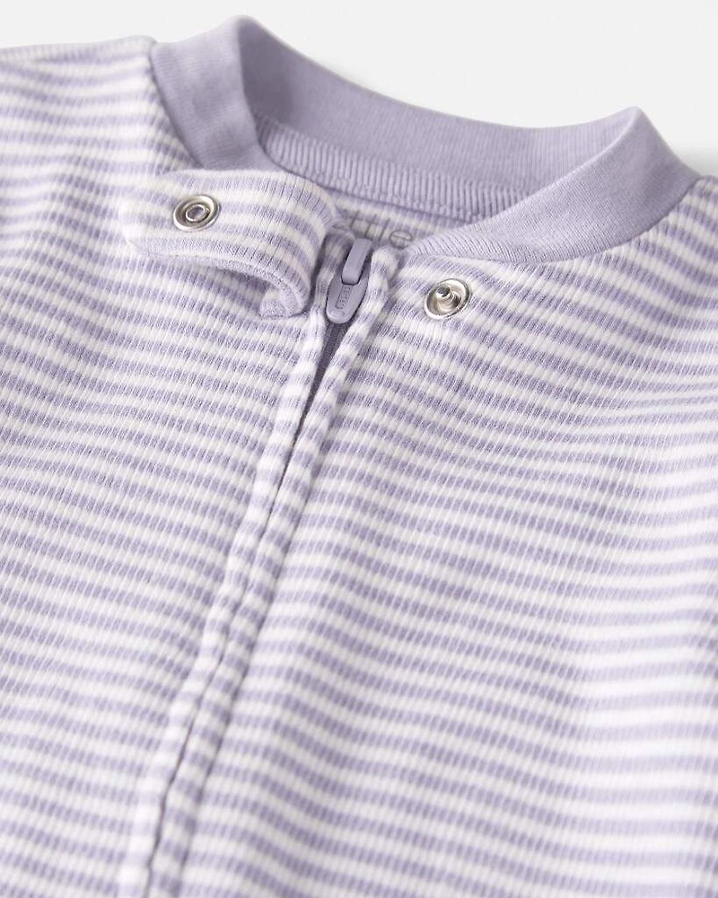 Baby Girl Organic Cotton Striped Sleeper Pyjamas