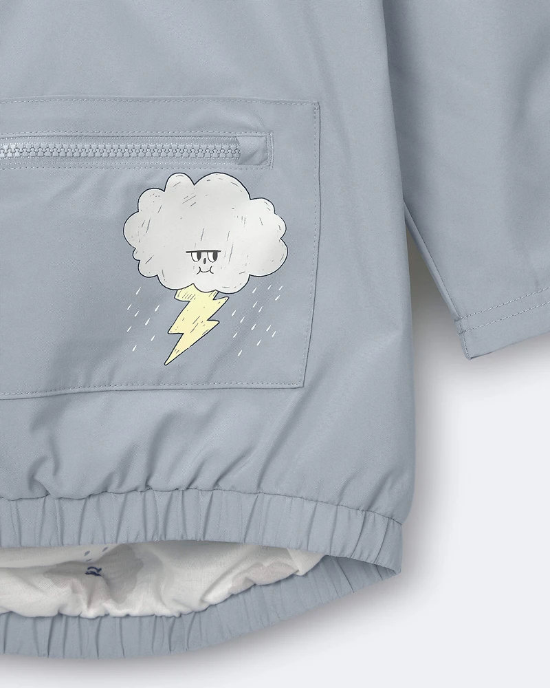 Toddler Hooded Rain Pullover - Pale Blue