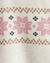 Baby Girl Fairisle Pullover & Pant Set - Ivory