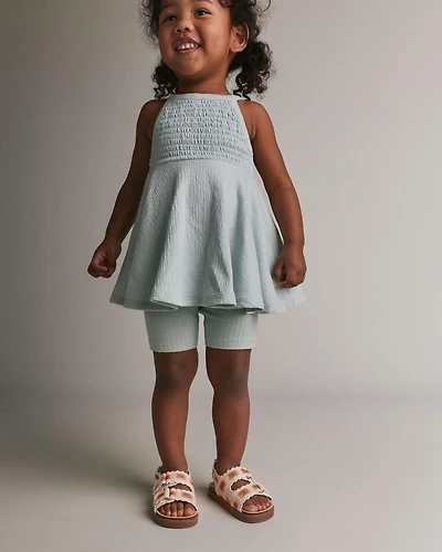 Toddler Girl Brooklyn Bike Shorts - Light Blue