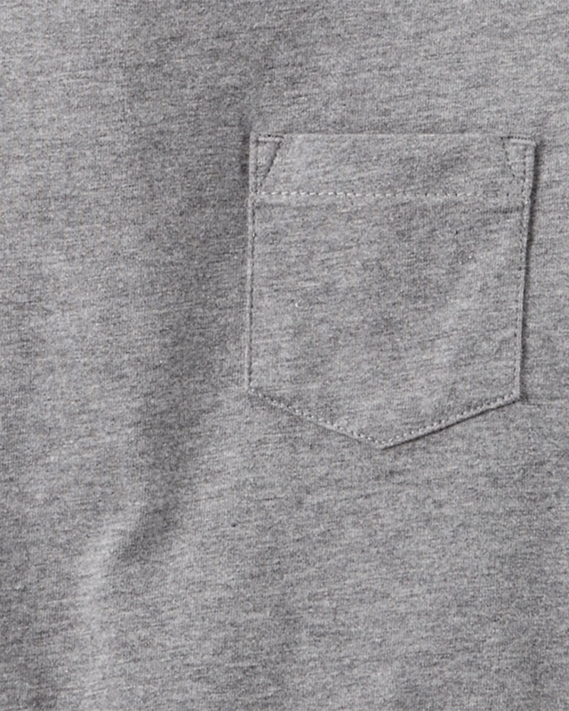 Toddler Solid Short-Sleeve Pocket Tee - Grey