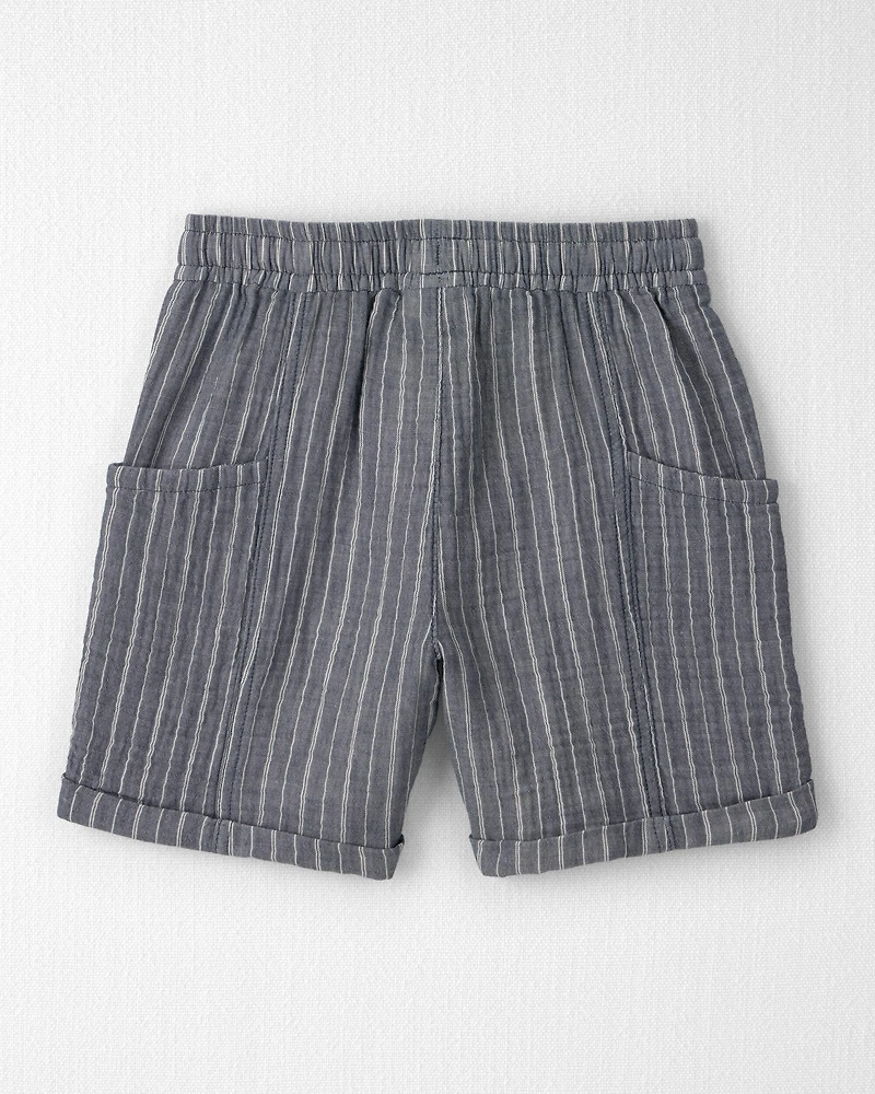 Boys 2-Piece Organic Cotton Gauze Short Set Cream