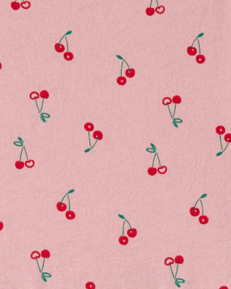 Toddler Girl Cherry Long-Sleeve Knit Dress - Pink