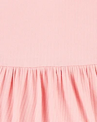Baby Girl Solid Bodysuit Dress - Pink