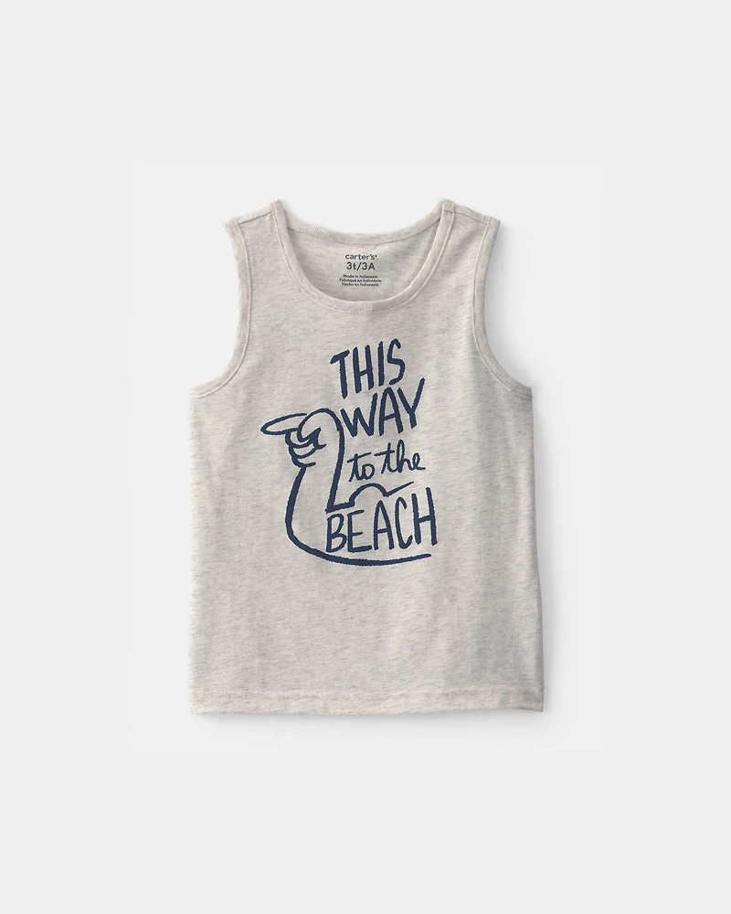 Baby Boy Beach Graphic Tank - Grey