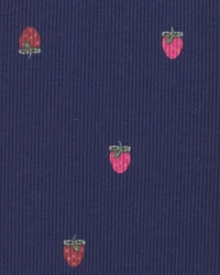 Baby Girl 2-Piece 'Sweet & Kind' Strawberry Long-Sleeve Top Pant Set - Navy Blue